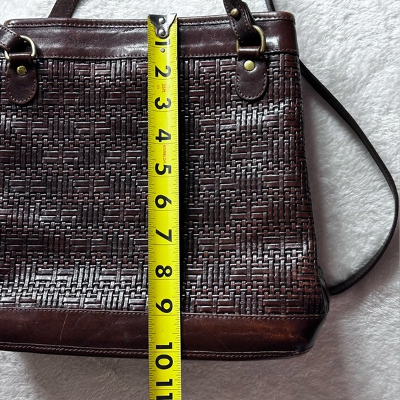 Brahmin Vintage Dark Brown Woven Leather Shoulder Bag - Picture 11 of 16